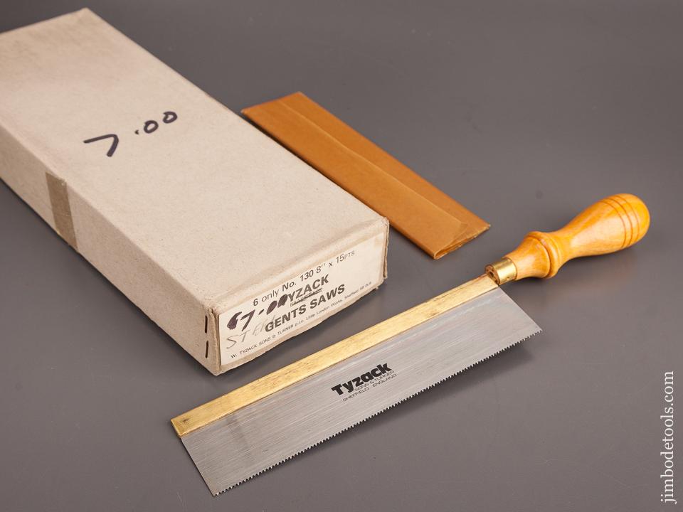 15 point 8 inch TYZACK No. 130 Dovetail Saw MINT in Original Box - 82203
