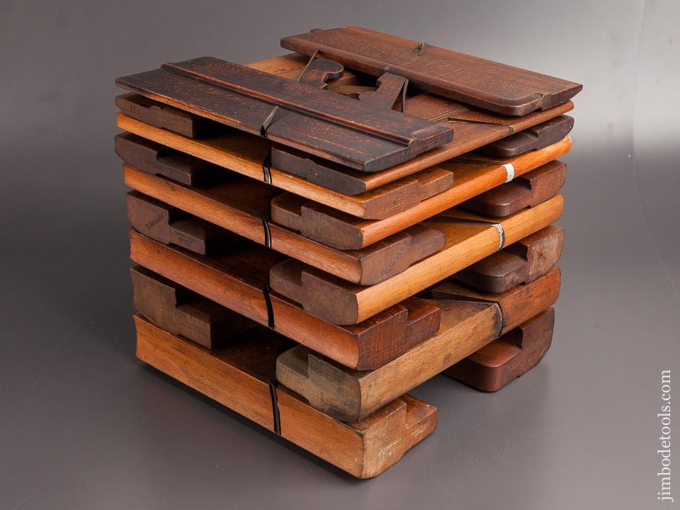 Complete Harlequin Set of 18 Hollows & Rounds Molding Planes with 14 by HIELDS NOTTINGHAM! - 82279