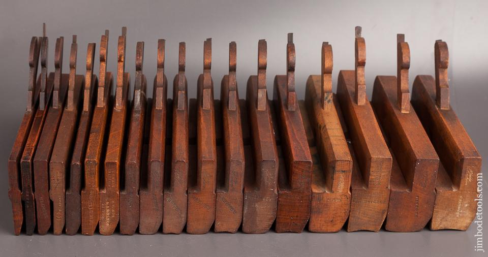 Complete Harlequin Set of 18 Hollows & Rounds Molding Planes with 14 by HIELDS NOTTINGHAM! - 82279