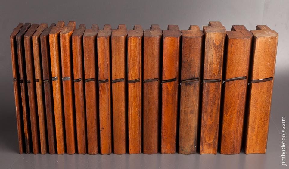 Complete Harlequin Set of 18 Hollows & Rounds Molding Planes with 14 by HIELDS NOTTINGHAM! - 82279