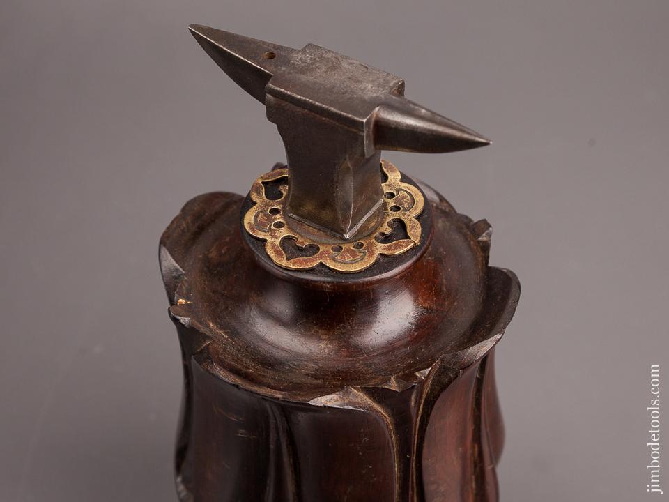 3 3/8 inch Anvil on 8 1/2 inch Tall Rosewood Base - 82291