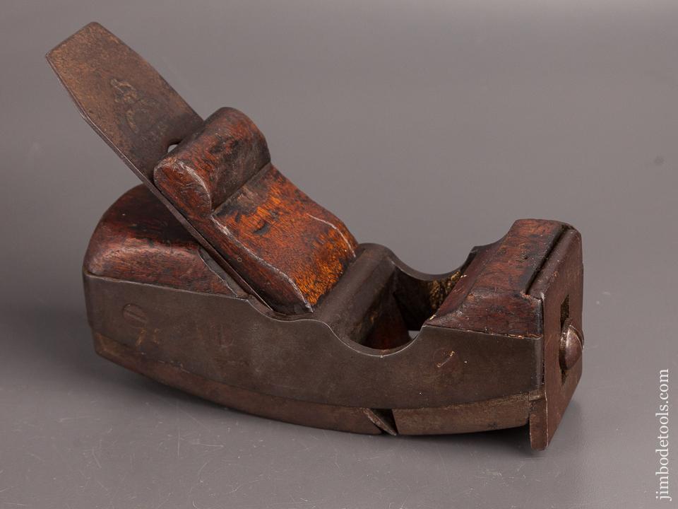 Very Unusual! Adjustable Compassed Cast Iron Rabbet Plane with Infill - 82317