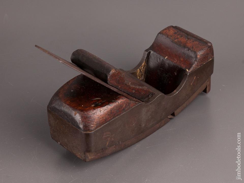 Very Unusual! Adjustable Compassed Cast Iron Rabbet Plane with Infill - 82317