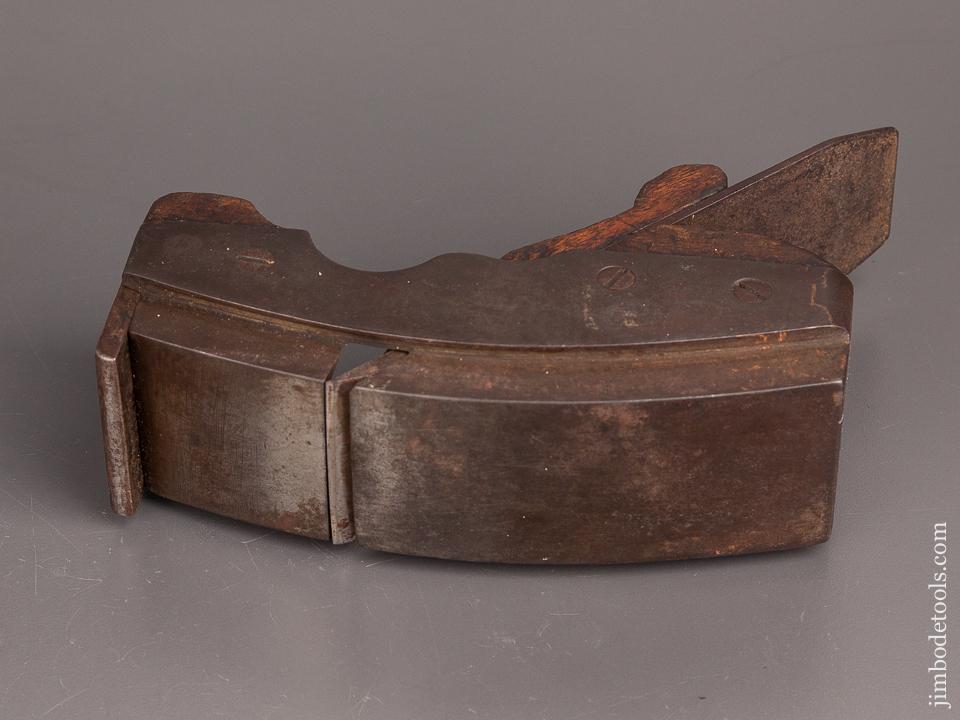 Very Unusual! Adjustable Compassed Cast Iron Rabbet Plane with Infill - 82317