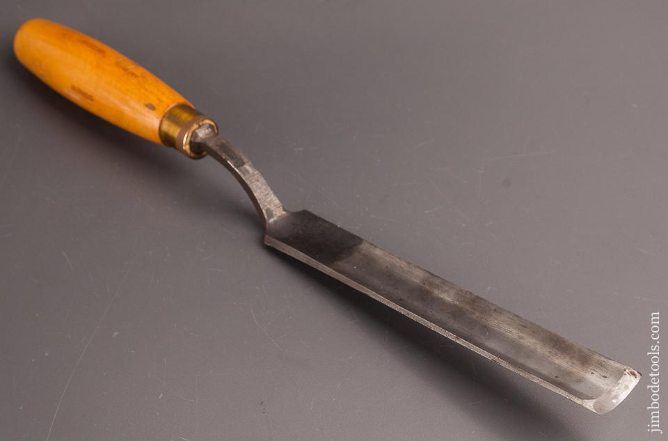 Extra Fine 1 1/8 x 15 3/4 inch SORBY No. 7 Sweep Boxwood Handled Pattern Makers Crank Neck Gouge - 82334