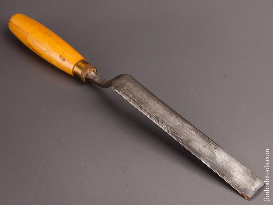 Extra Fine 1 1/8 x 15 3/4 inch SORBY No. 7 Sweep Boxwood Handled Pattern Makers Crank Neck Gouge - 82334
