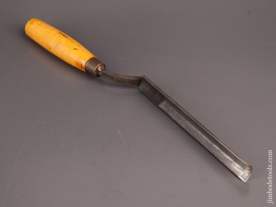 Extra Fine 7/8 x 14 1/2 inch SORBY No. 8 Sweep Boxwood Handled Pattern Makers Crank Neck Gouge - 82336