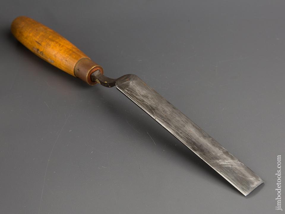 Extra Fine 1 1/8 x 16 inch Boxwood Handled SORBY No. 5 Sweep Crank Neck Pattern Makers Gouge - 82341
