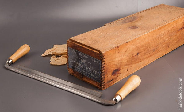 Amazing! 14 inch JAMES SWAN No. 1480 Draw Knife MINT in Original Wooden Box - 82360