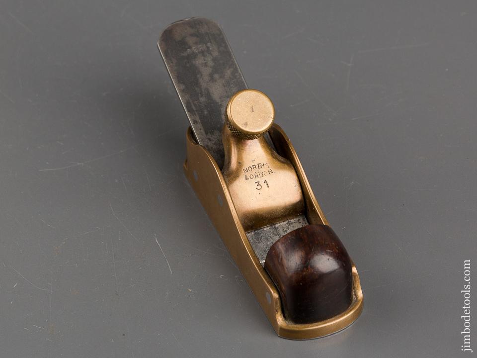 NORRIS NO. 31 Gunmetal and Rosewood Thumb Plane with Rosewood Infill and Original NORRIS Iron - 82370U