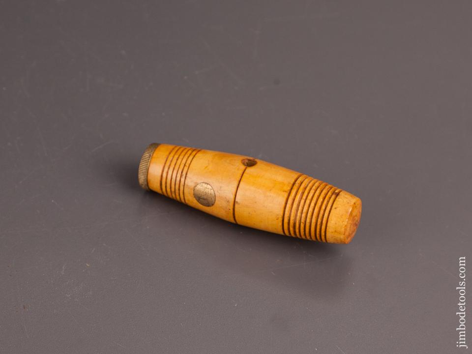 Mint! 3 3/4 inch Boxwood and Brass Tool Handle by EDWd PRESTON & SONS - 82466R