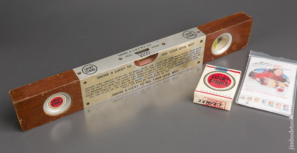 RARE 16 inch LUCKY STRIKE Cigarettes Advertising Level circa 1949 RARE - 82483R