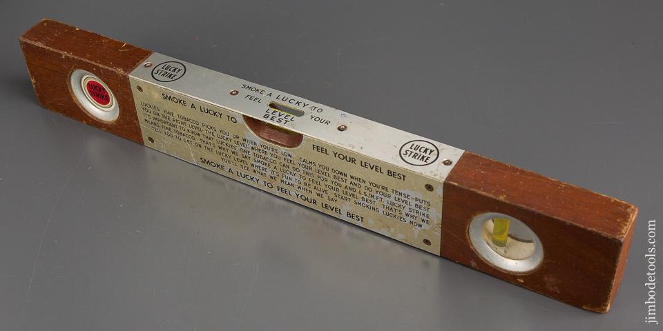 RARE 16 inch LUCKY STRIKE Cigarettes Advertising Level circa 1949 RARE - 82483R