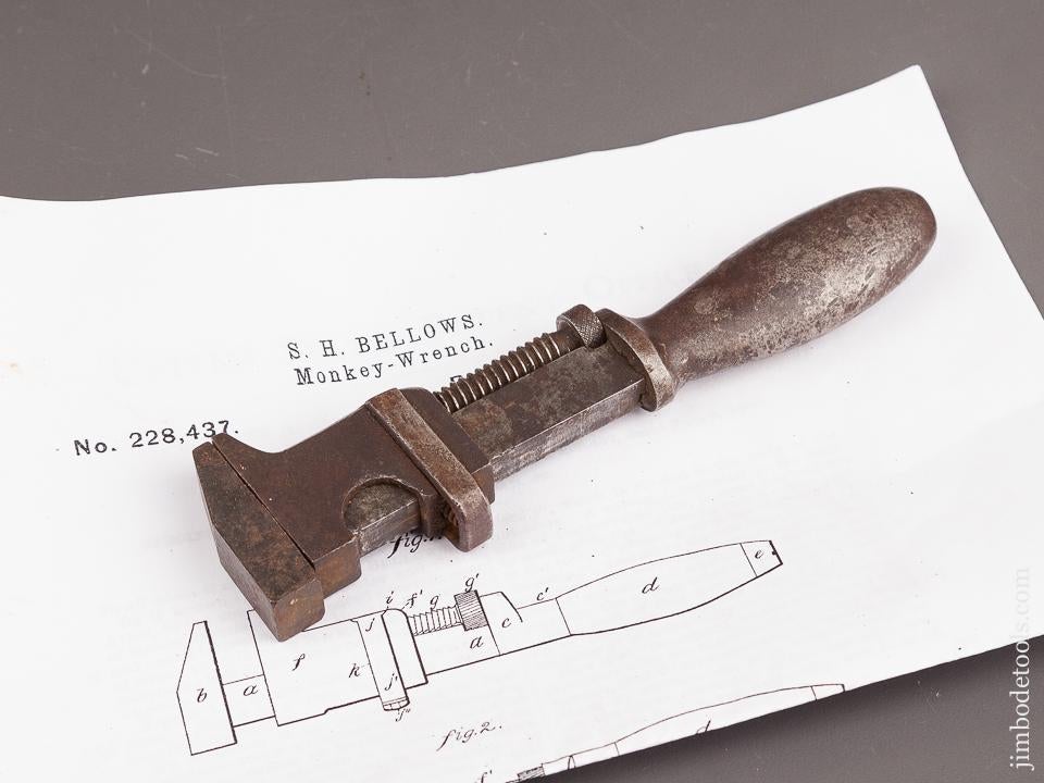 BELLOWS Patent June 8, 1880 ATHOL MACHINE CO Six inch Adjustable Wrench - 82497