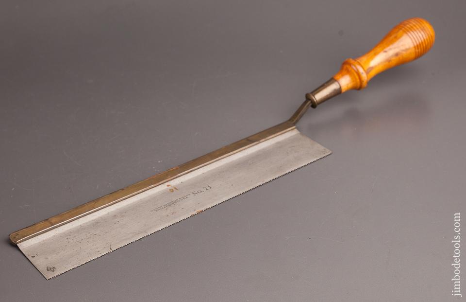 MINT 17 pint 10 inch DISSTON No. 71 Offset Flush Cut Bass Back Saw - 82518