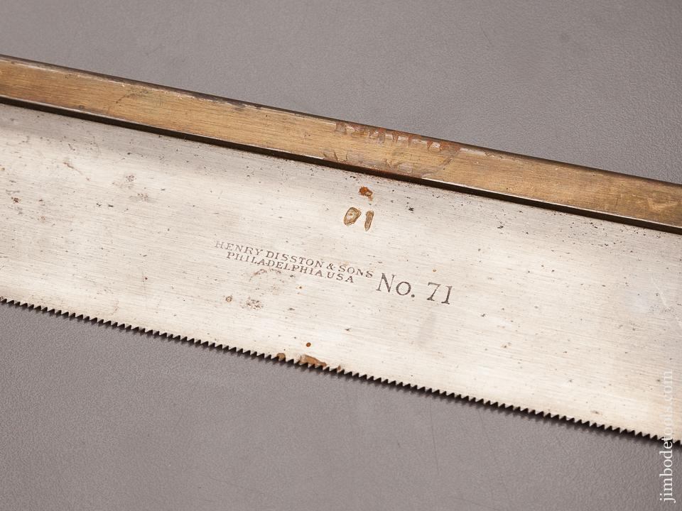 MINT 17 pint 10 inch DISSTON No. 71 Offset Flush Cut Bass Back Saw - 82518