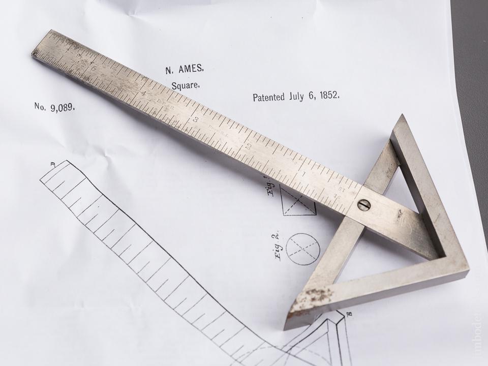 AMES Patent JULY 6, 1852 Six inch DARLING BROWN & SHARPE Combination Square - 82522