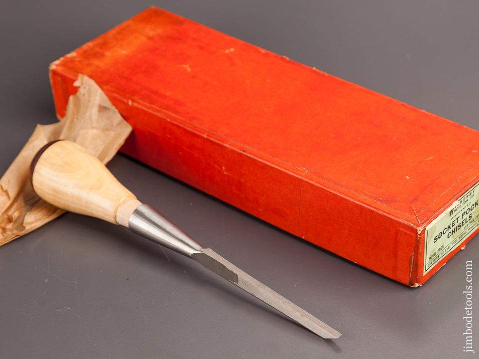 One WITHERBY 1/8 x 8 1/2 inch Bevel Edge No. 515 Socket Pocket Chisel MINT in Original Box - 82529