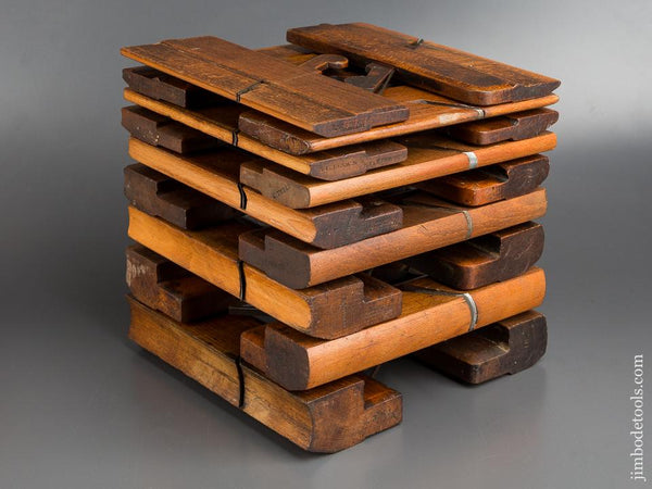 Complete Working Set of 18 Hollows & Rounds Moulding Planes Matched Maker Pairs Numbered 2-18 EVENS - 83547