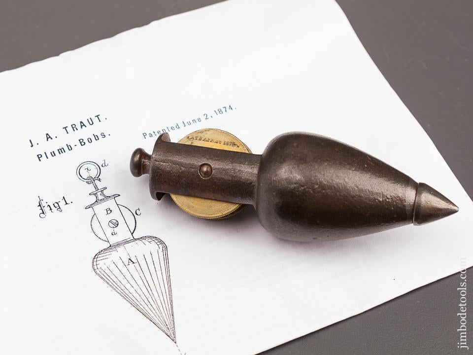 TRAUTs Patent June 2, 1874 STANLEY No. 4 Plumb Bob - 82550