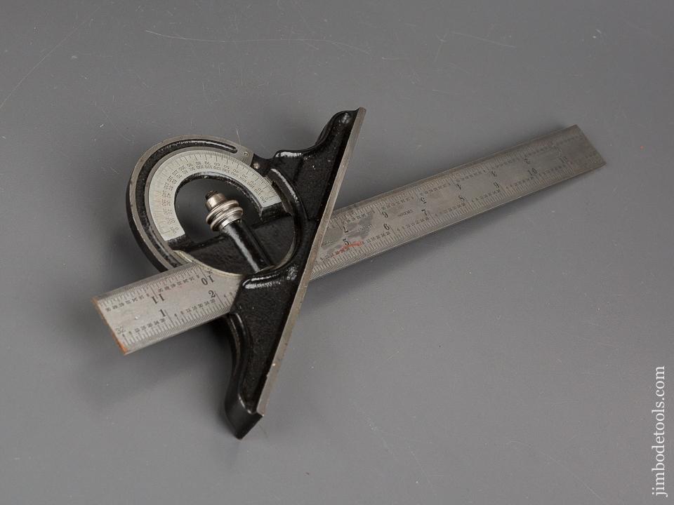STARRETT Protractor Head on Twelve inch STARRETT No. 4RGRAD Scale - 82555