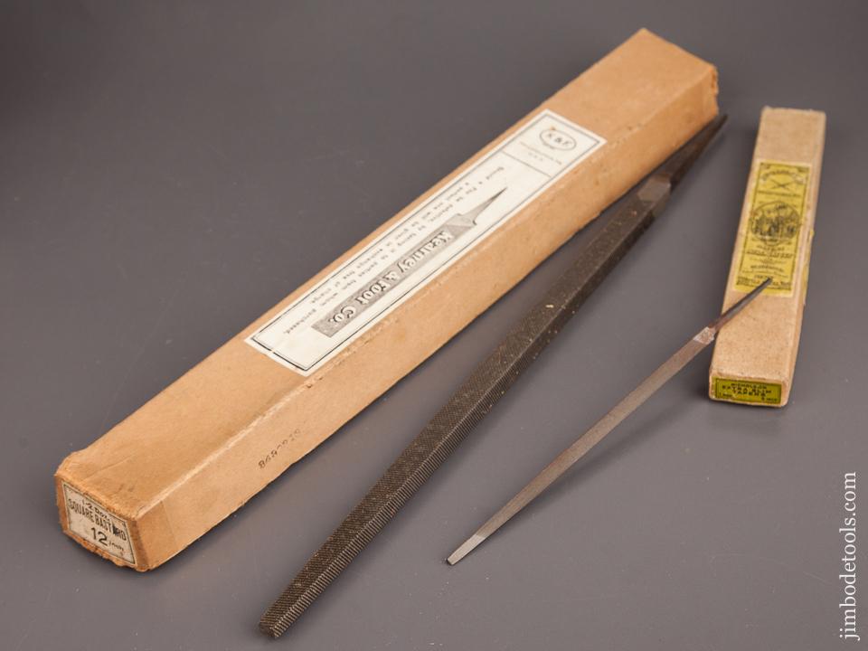 One KEARNEY & FOOT 12 inch Square Bastard File and One NICHOLSON Six inch Extra Slim Taper File in Original Boxes - 82572