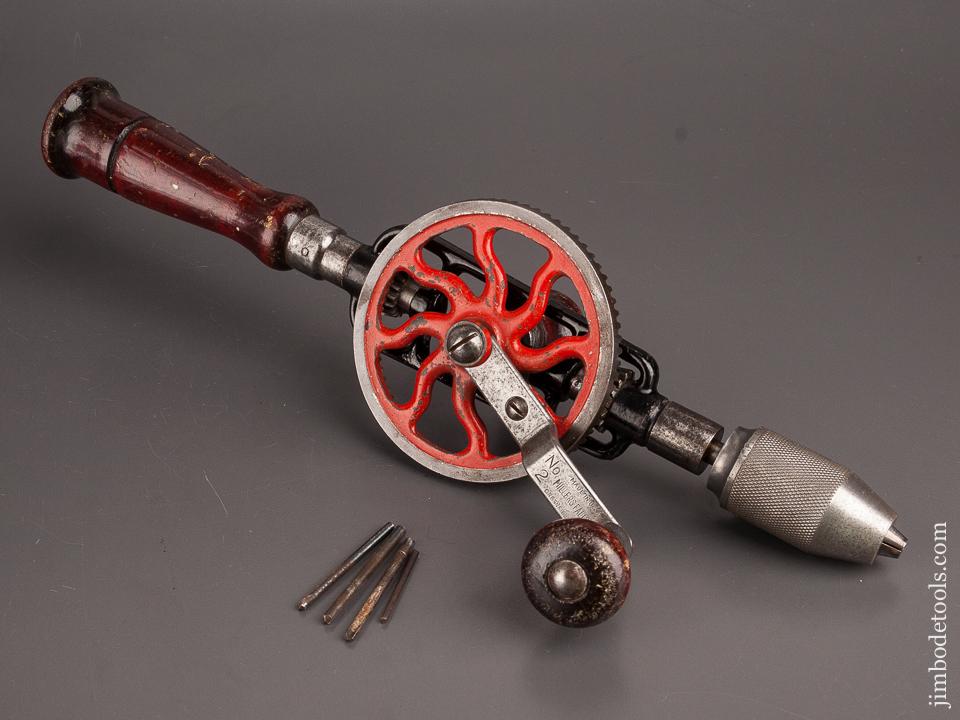MILLERS FALLS No. 2 Egg Beater Hand Drill with Four Bits - 82579