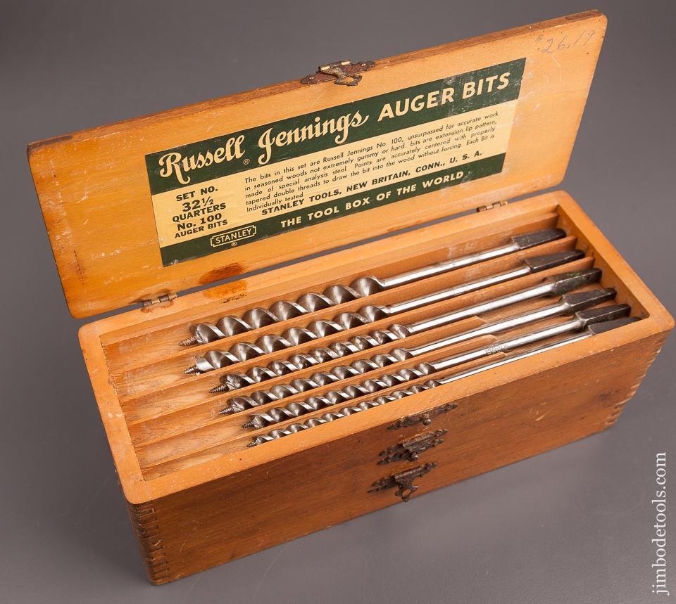 Complete Set of 13 RUSSELL JENNINGS Auger Bits in Original 3 Tiered Box - 82592