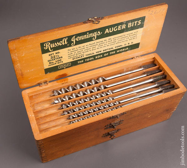 Complete Set of 13 RUSSELL JENNINGS Auger Bits in Original 3 Tiered Box - 82592