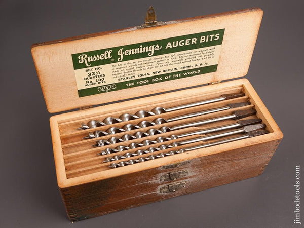 Complete Set of 13 RUSSELL JENNINGS Auger Bits in Original 3 Tiered Box - 82595