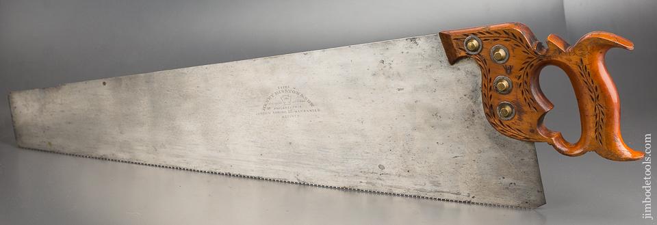 Extra Fine! 12 point 26 inch Crosscut DISSTON & SON circa 1865 Hand Saw with Conical Nuts - 93022UR