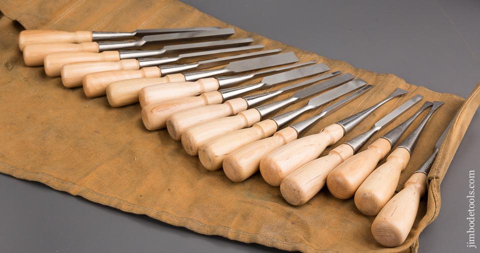 COMPLETE Set of 17 LIE-NIELSEN Chisels in Roll - 82707