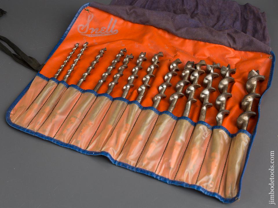 RARE Small Set of 13 SNELL Fast Boring Bits with Coarse Screws in Original Roll - 82720