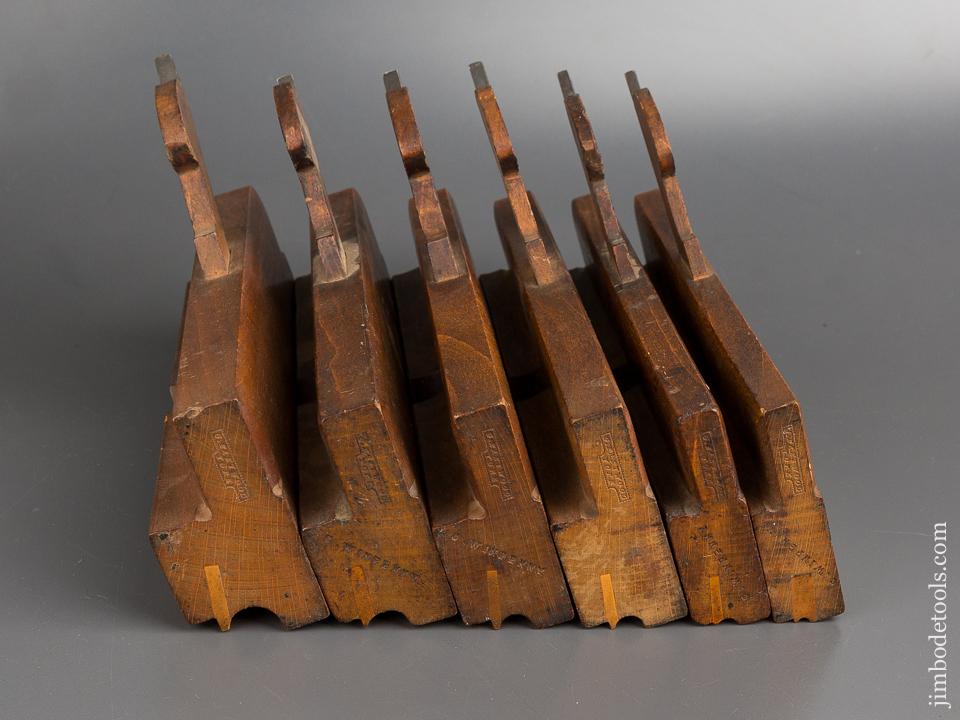 Great Matched Set of Six G. EASTWOOD YORK Side Bead Moulding Planes circa 1851-1899 CRISP - 82850