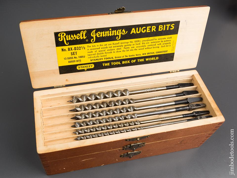 Complete Set of 13 RUSSELL JENNINGS Auger Bits in Original 3 Tiered Box - 82873