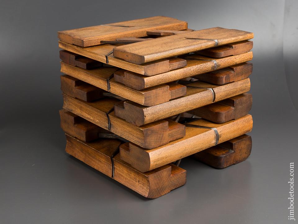 Crisp SKEWED Partial Set of 16 Hollows & Rounds Moulding Planes by MOSELEY & SON 1862-72 CRISP! - 82884