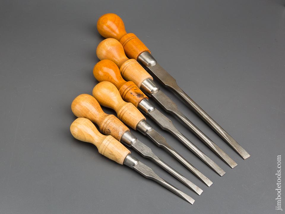 Set of Six Cabinet Maker's Screwdrivers by. CLAY SHEFFIELD with Decals - 82939