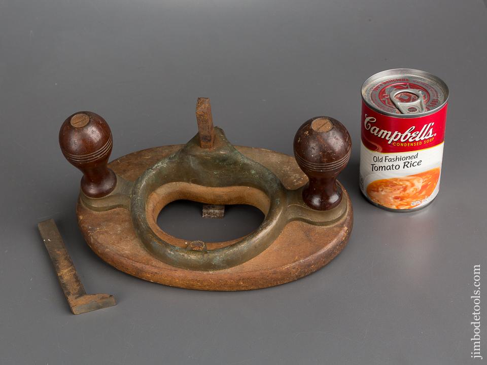 Massive! 9 3/8 inch Brass & Wood Router Plane with Two Irons - 82981