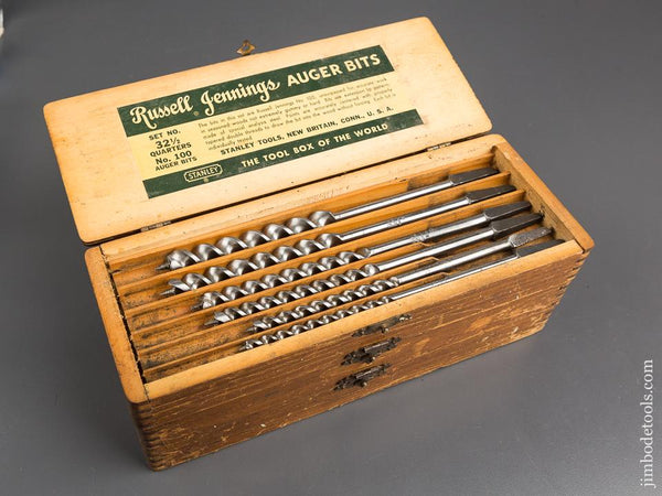 Complete Set of 13 RUSSELL JENNINGS Auger Bits in Original 3 Tiered Box - 82993