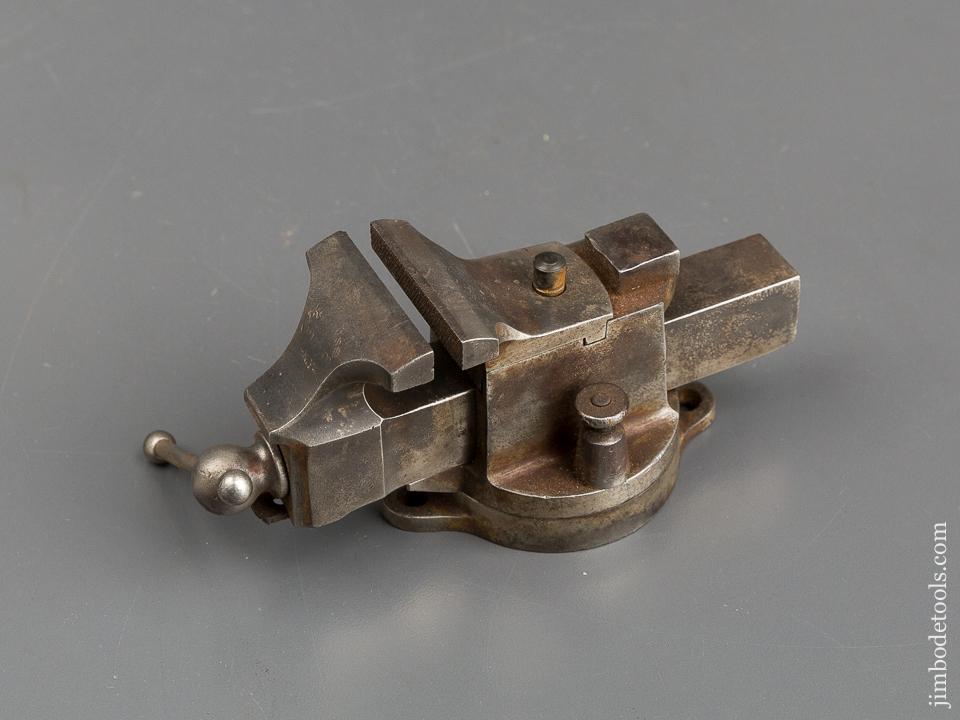 HALL & COOK Patent February 6, 1877 PRENTISS VISE CO NY Miniature 1 3/4 inch Vise with Swivel Base and Swivel Jaw - 83005
