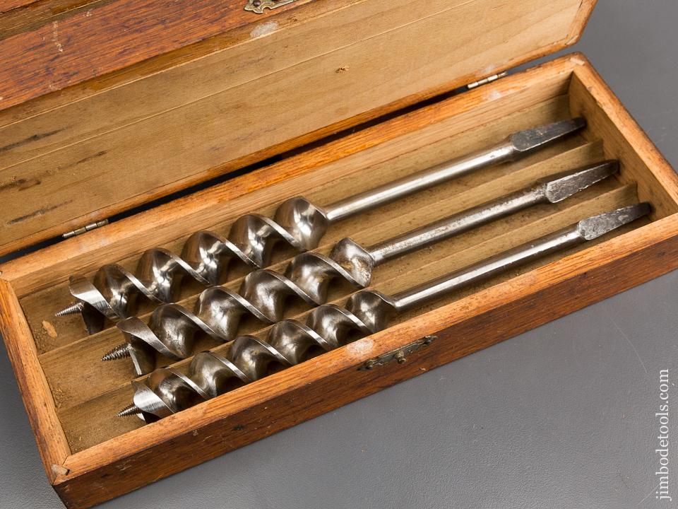 RARE! Early and Complete Set of 14 RUSSELL JENNINGS Auger Bits in Original 3 Tiered Box - 83111