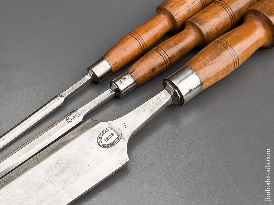 Three D.R. BARTON Paring Chisels EXTRA FINE! -83134