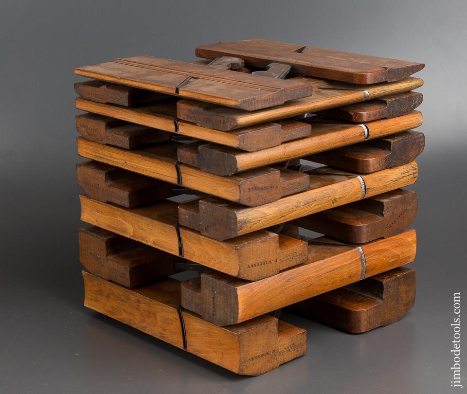 Crisp Matched Set of G. EASTWOOD YORK Hollows & Rounds Moulding Planes circa 1851-99 SKEWED - 83156