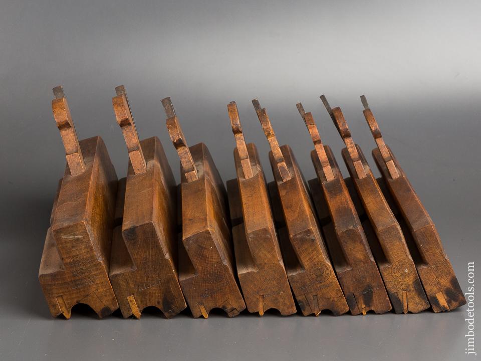Great Matched Set of Graduated Side Bead Moulding Planes by JOHN OSBORN CHATHAM circa 1882-86 FINE - 83157