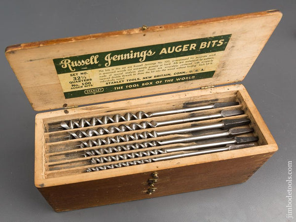 Complete Set of 13 RUSSELL JENNINGS Auger Bits in Original 3 Tiered Box - 83162