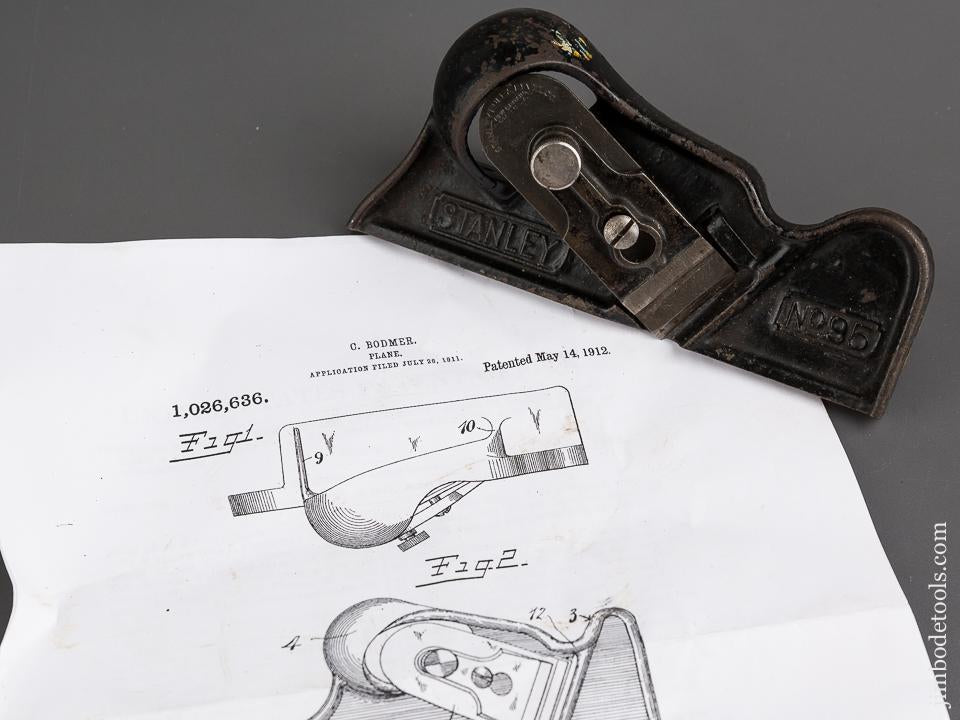 BODMER Patent May 14, 1912 STANLEY No. 95 Edge Trimming Block Plane - 83233