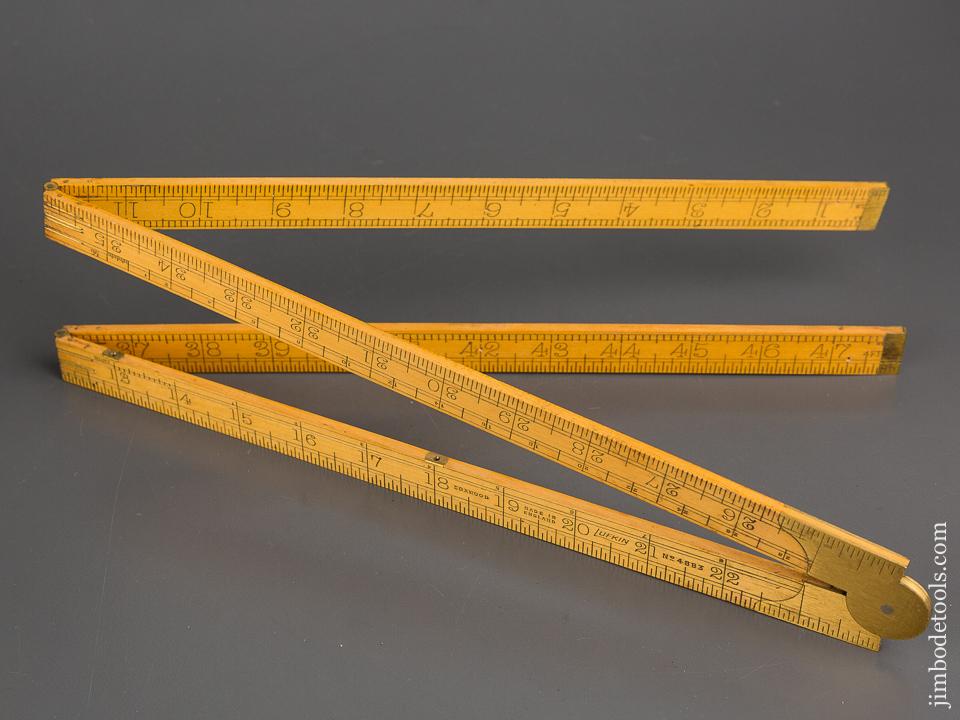 Mint! LUFKIN No. 4883 Boxwood & Brass Four Foot Folding Rule - 83235
