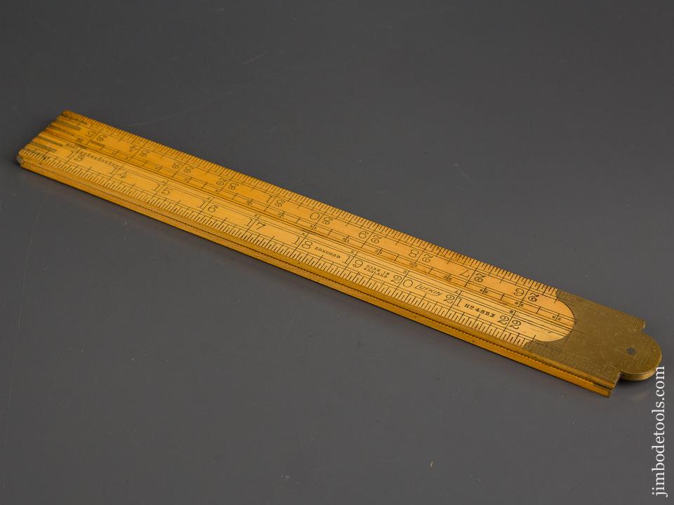 Mint! LUFKIN No. 4883 Boxwood & Brass Four Foot Folding Rule - 83235