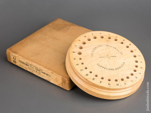 CLEVELAND TWIST DRILL CO. Wooden Stand for Straight Shank Drills in Original Box - 83237