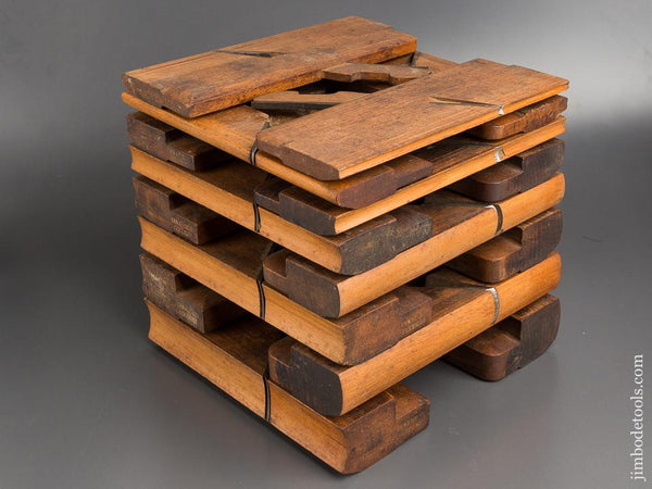 Matched Set of 16 User Hollows & Rounds Molding Planes by J.W. FARR circa 1837-38 Brooklyn, NY EVENS - 83239